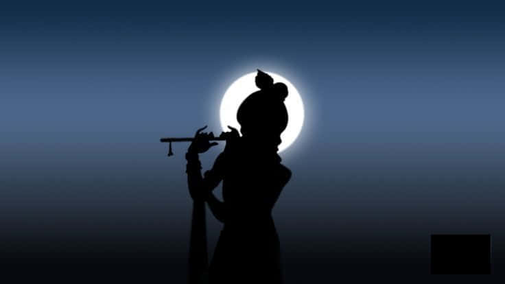 Vapid Silhouette Of Girl Playing Flute Wallpaper