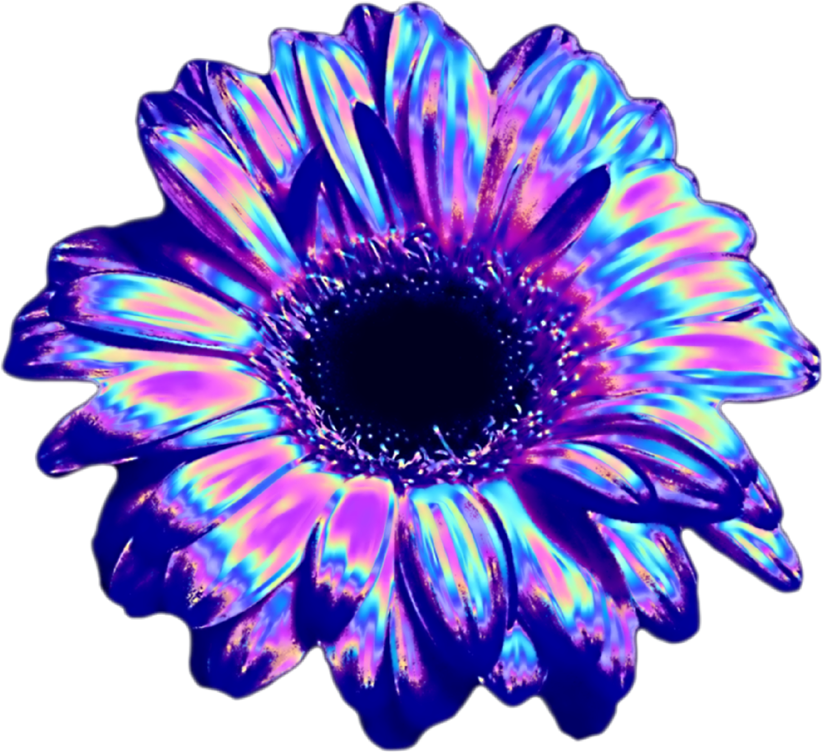 Vaporwave Aesthetic Flower.png PNG