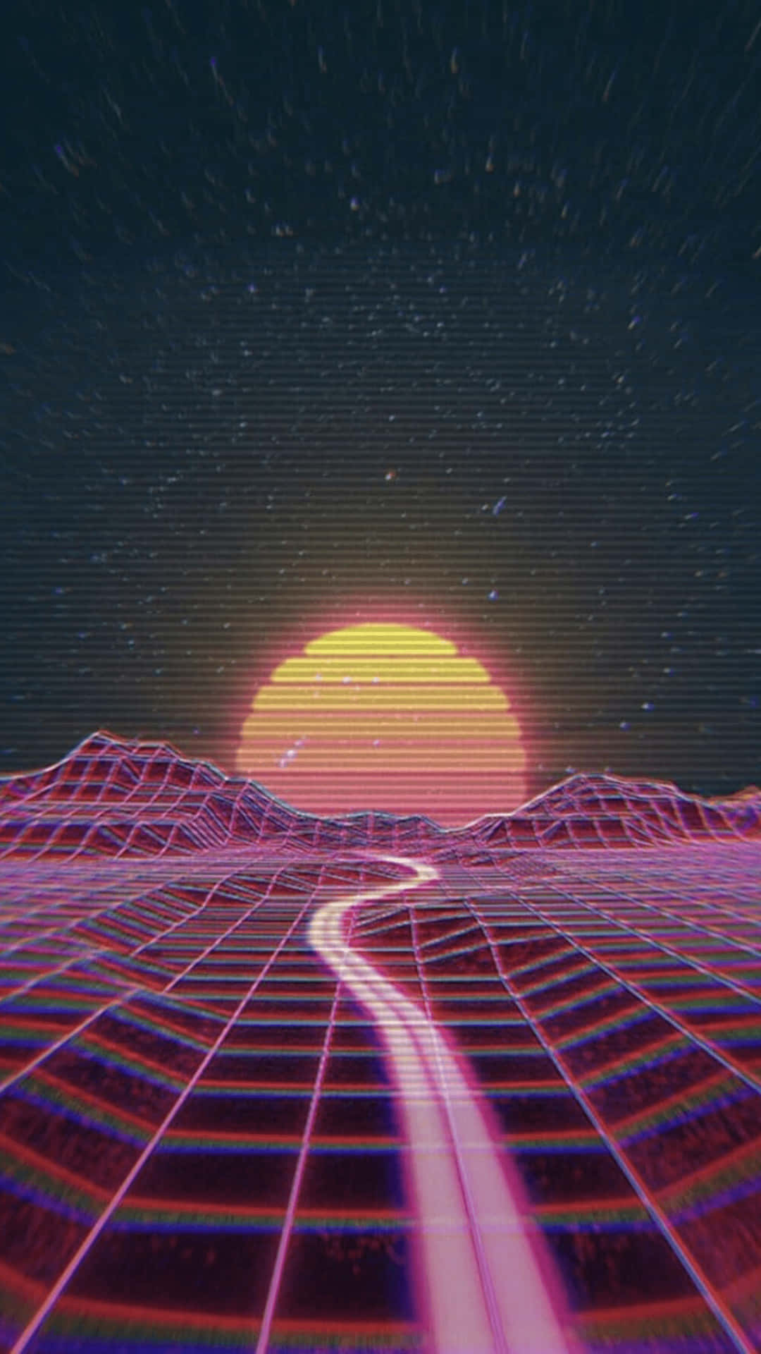 Retro Sunset Vaporwave Background Illustration