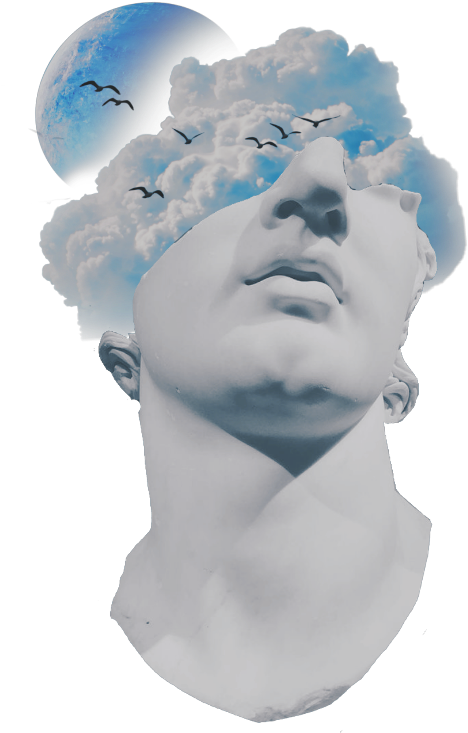 Vaporwave Bust Cloudscape.png PNG