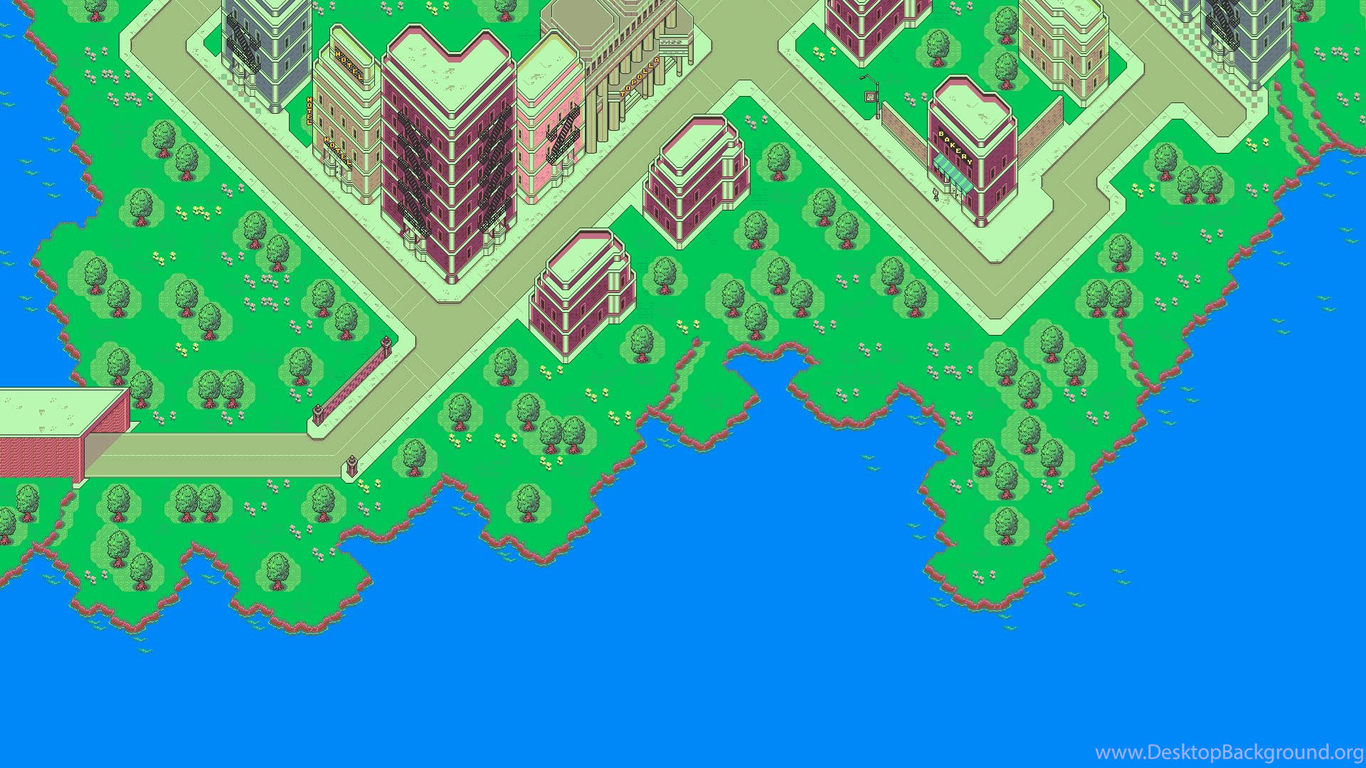 Explore the Vibrant City Life in Earthbound Wallpaper