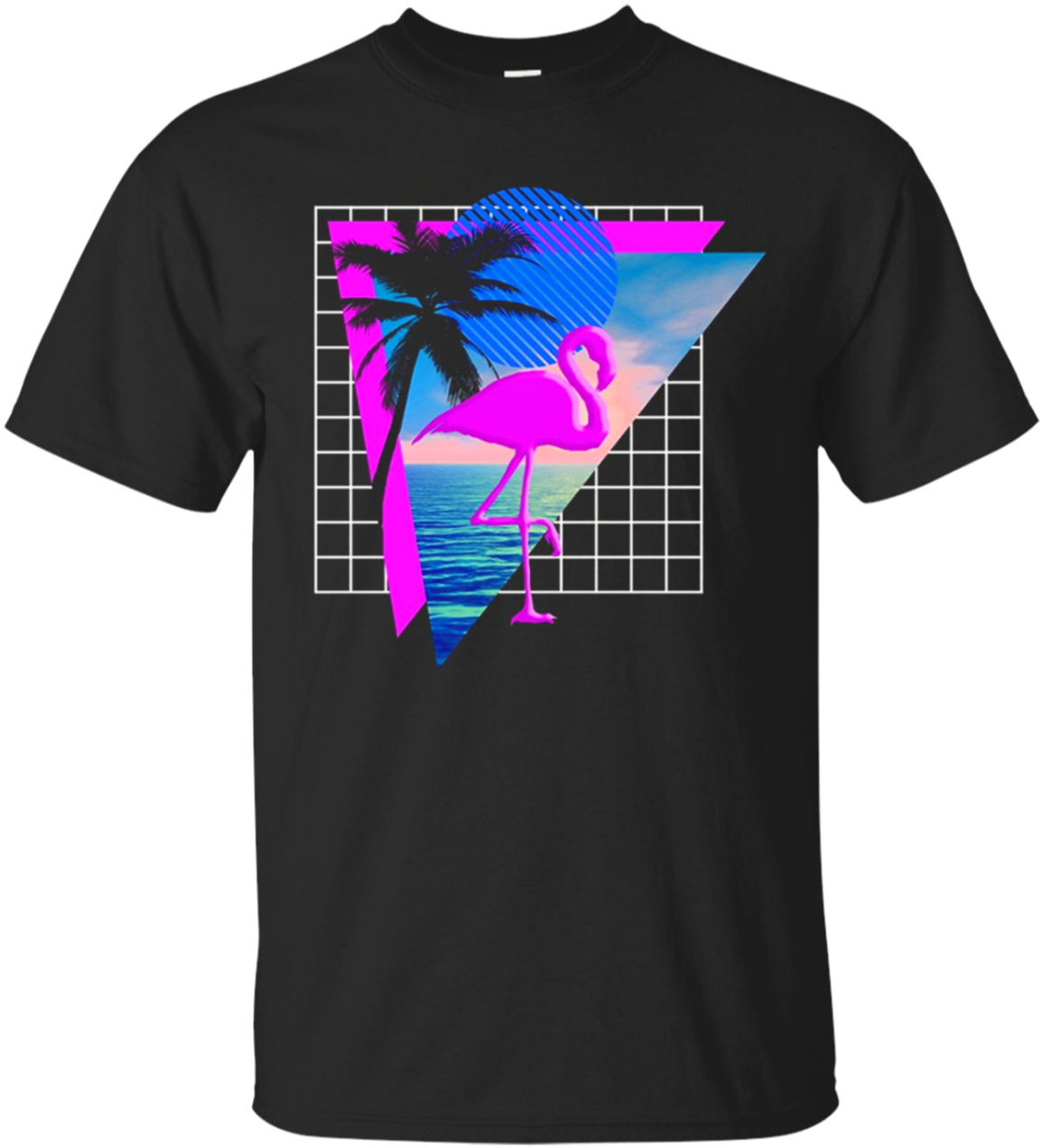 Vaporwave Flamingo T Shirt Design PNG