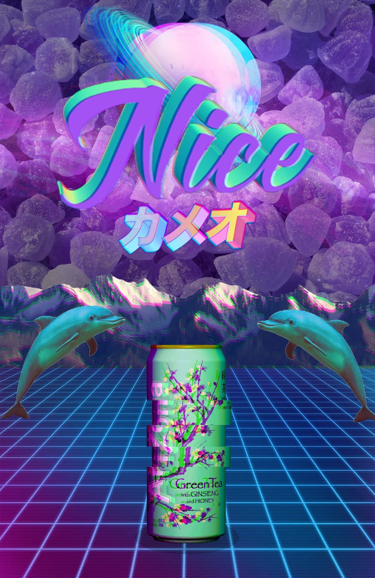 Enjoy a Dreamy Aesthetic with a Vaporwave Iphone Wallpaper