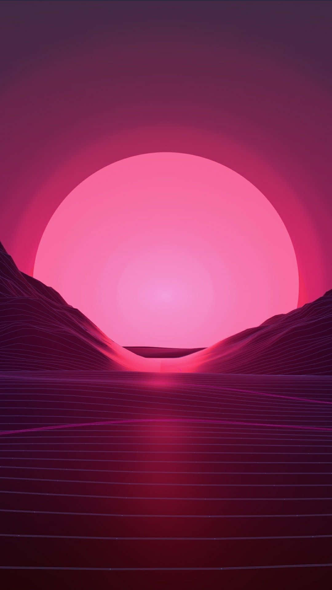 Vaporwave Iphone Pink Sunrise Wallpaper
