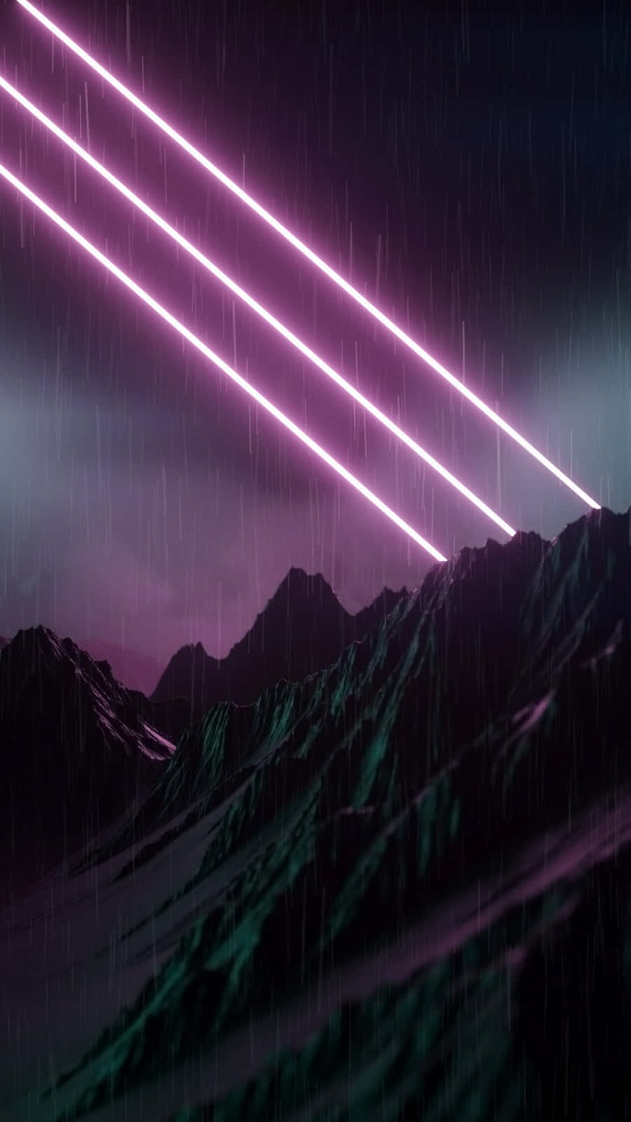 Vaporwaveiphone Lasers Montañas Rocosas Fondo de pantalla