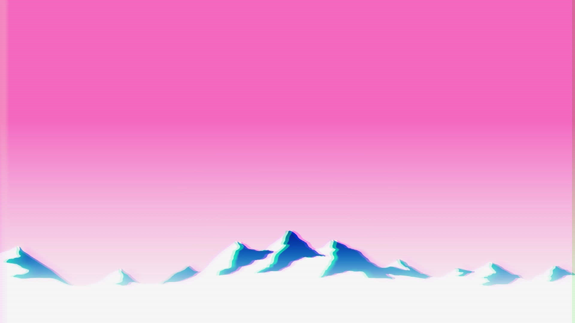 Vaporwave_ Mountain_ Silhouette Wallpaper