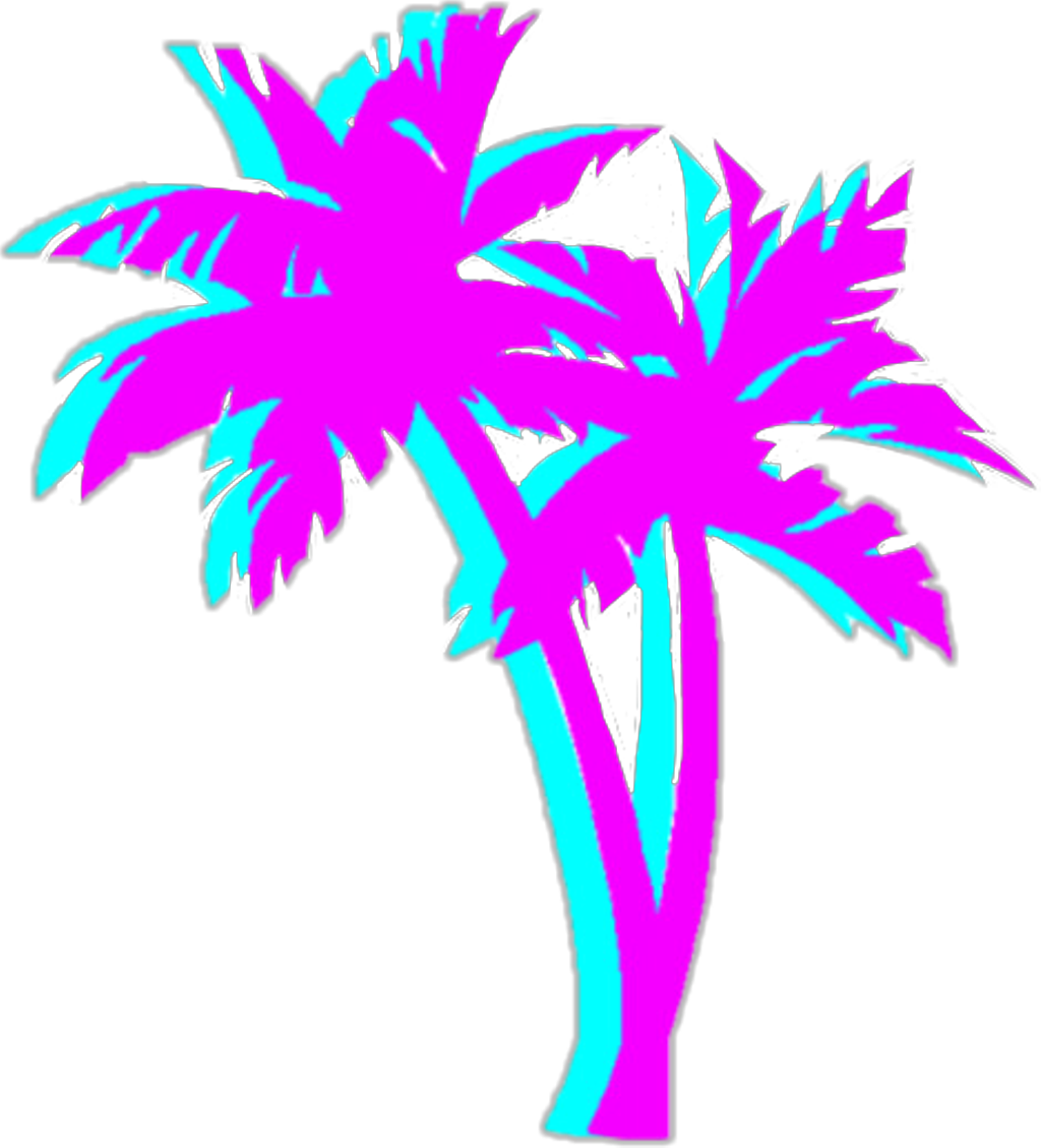 Vaporwave Palm Trees Aesthetic.png PNG