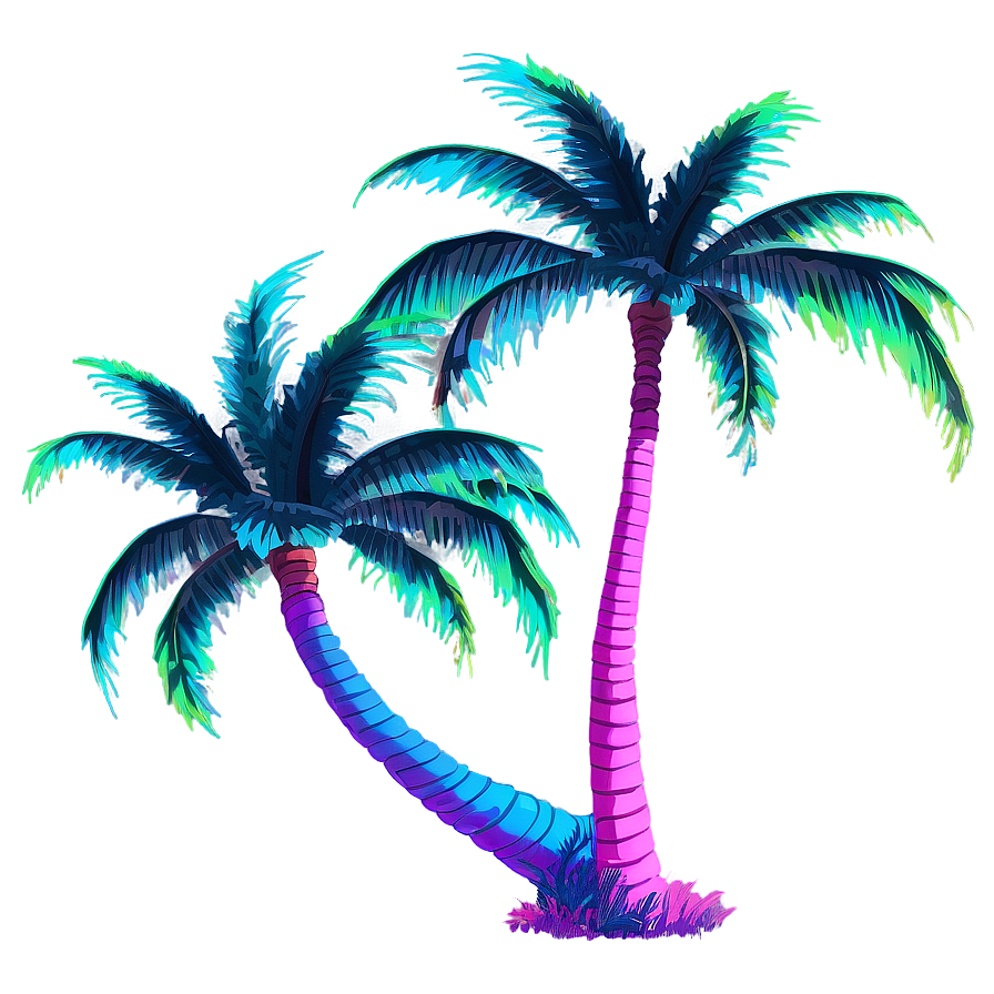 Vaporwave Palm Trees Png Frt PNG