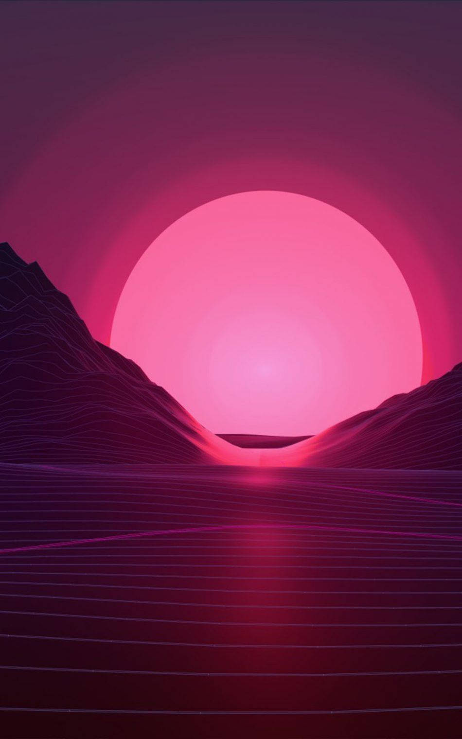 Vaporwave Pink Sunset Wallpaper