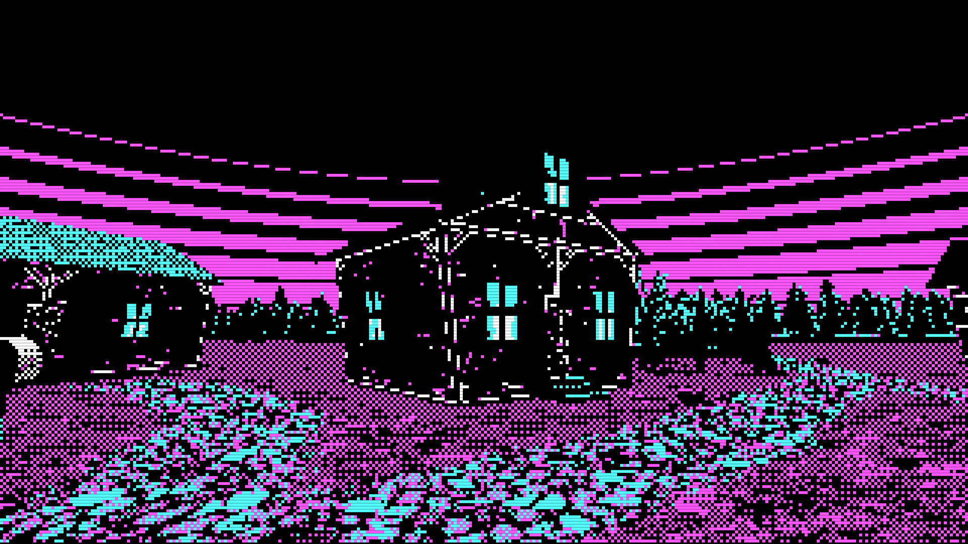 "Chill Out and Tune into the Future, with this Chill Vaporwave Pixel House" Wallpaper