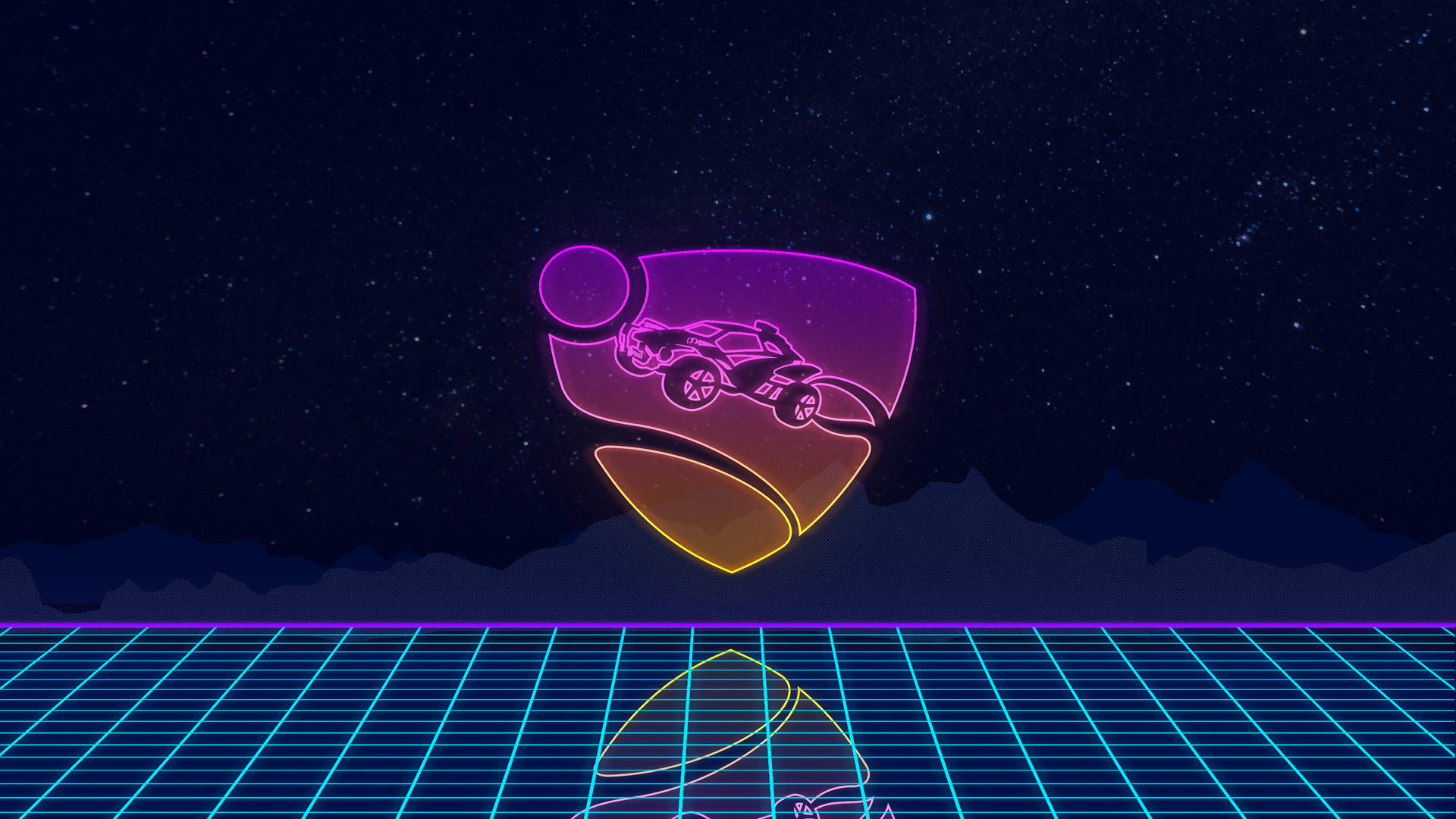 Vaporwave Rocket League Logo