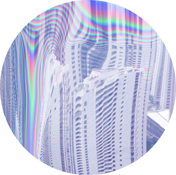 Vaporwave Skyscraper Distortion PNG
