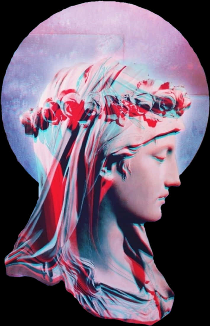 Vaporwave Statue Aesthetic.jpg PNG