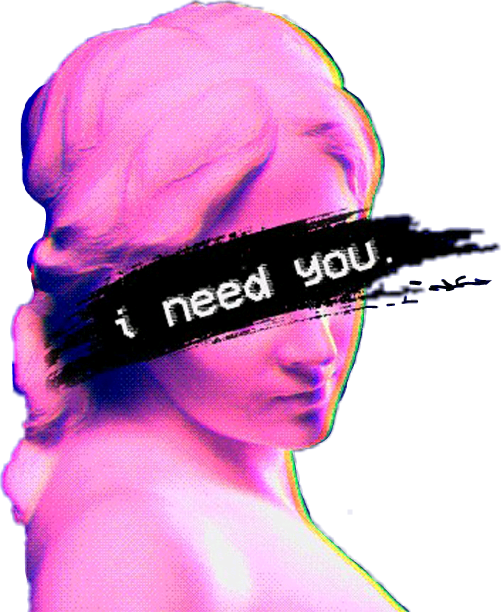 Vaporwave Statue Need You PNG
