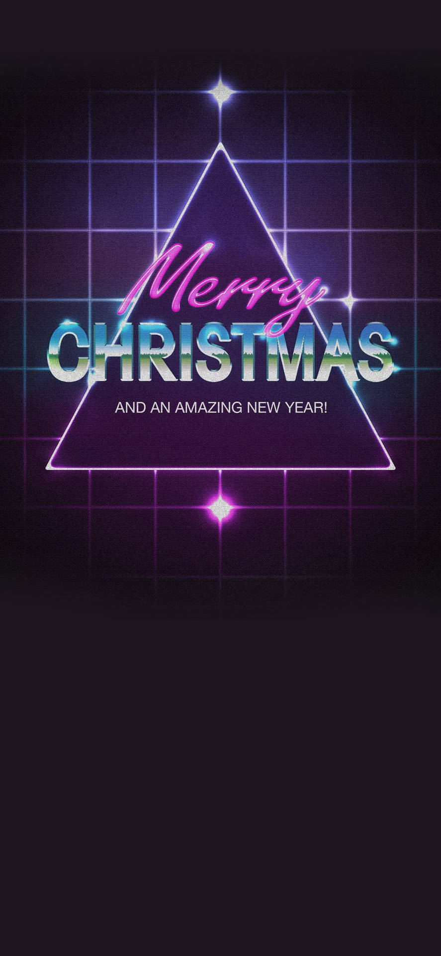 Vaporwave Style Merry Christmas Iphone Wallpaper