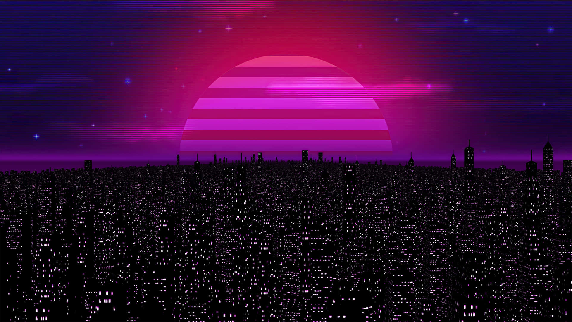 Vaporwave Sunset Cityscape4 K U H D Wallpaper