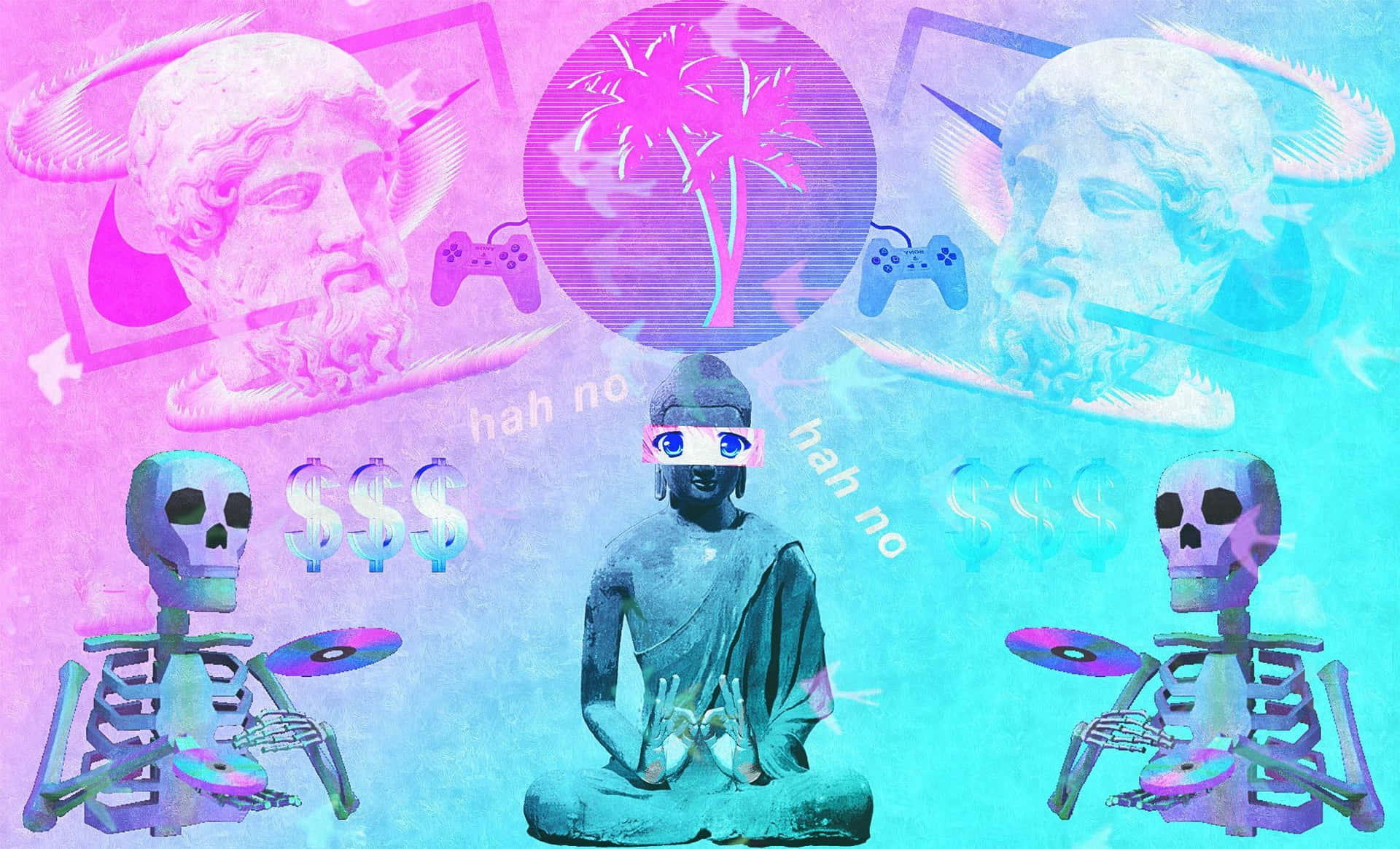 Take Home the Future with Vaporwave Tablet Wallpaper