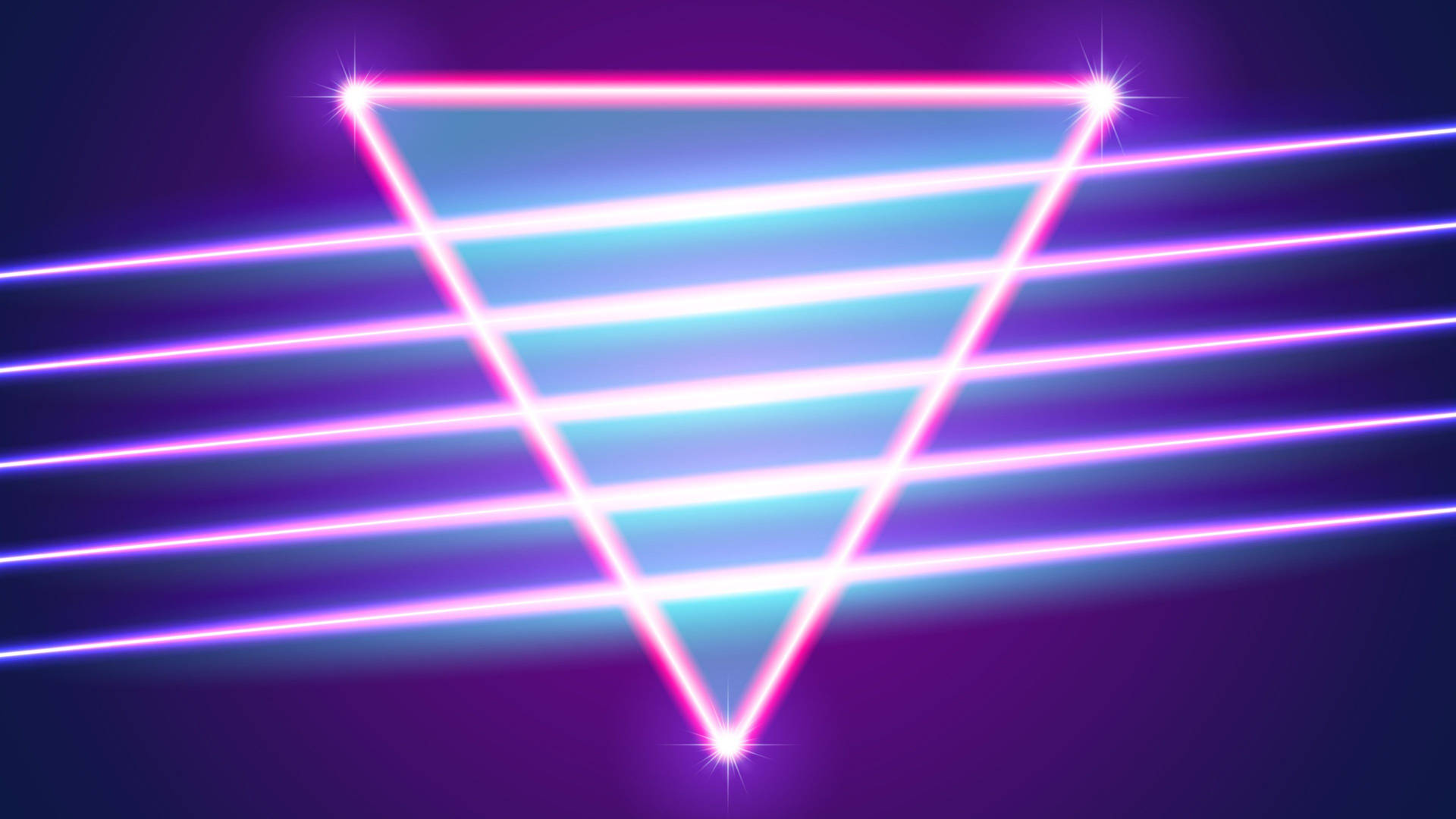 Computer Al Neon Viola Estetico Del Triangolo Di Vaporwave Sfondo