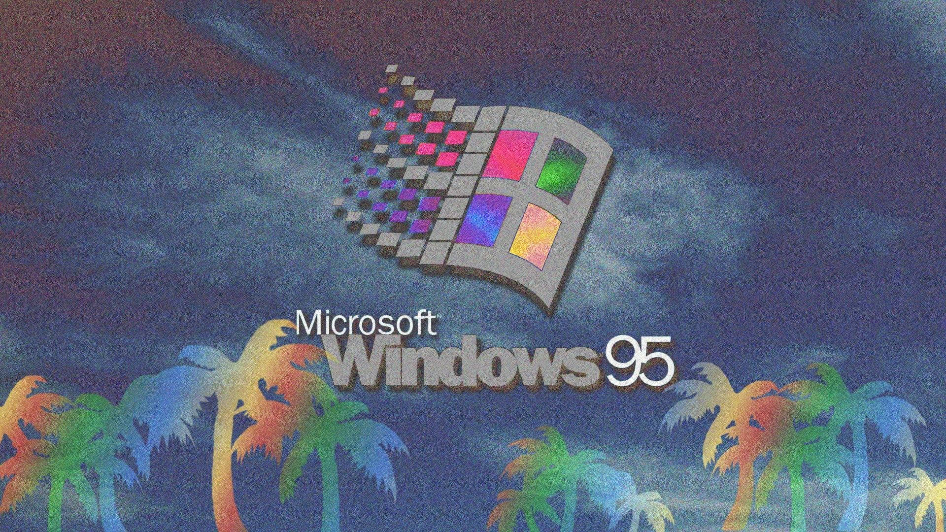 Feel the nostalgia of the 90's and take a trip back in time with this Vaporwave/Windows 95 image. Wallpaper