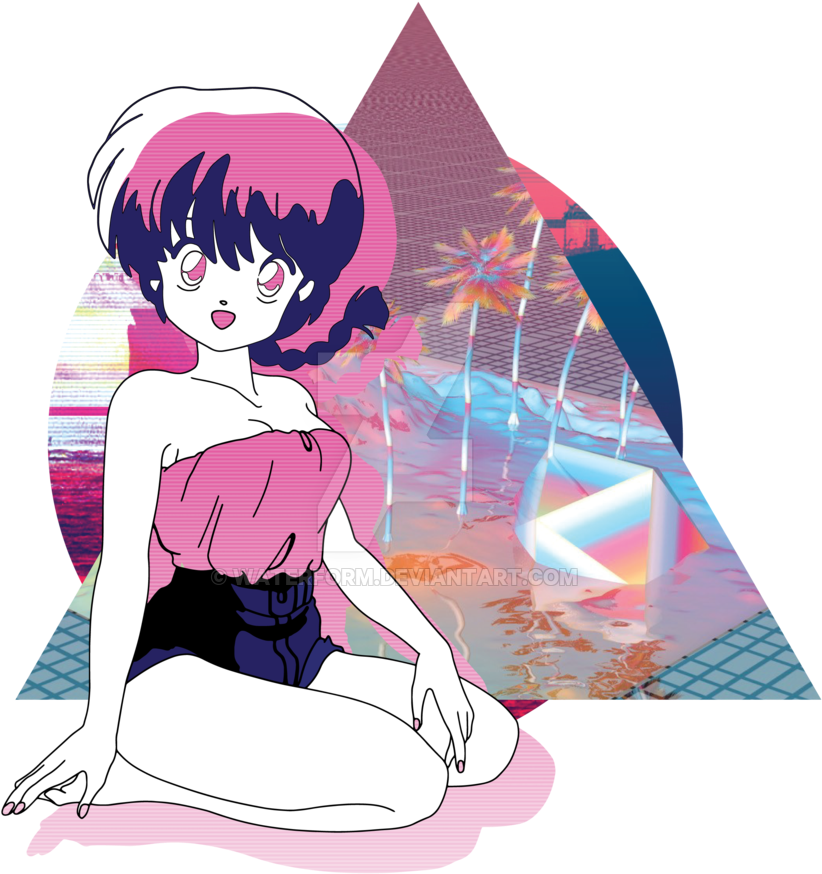 Vaporwave_ Anime_ Aesthetic.png PNG