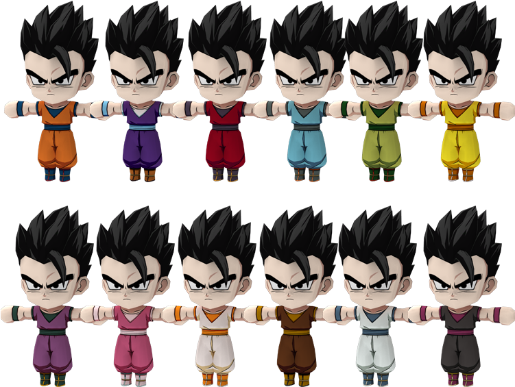 Variationsof Animated Character Outfits PNG