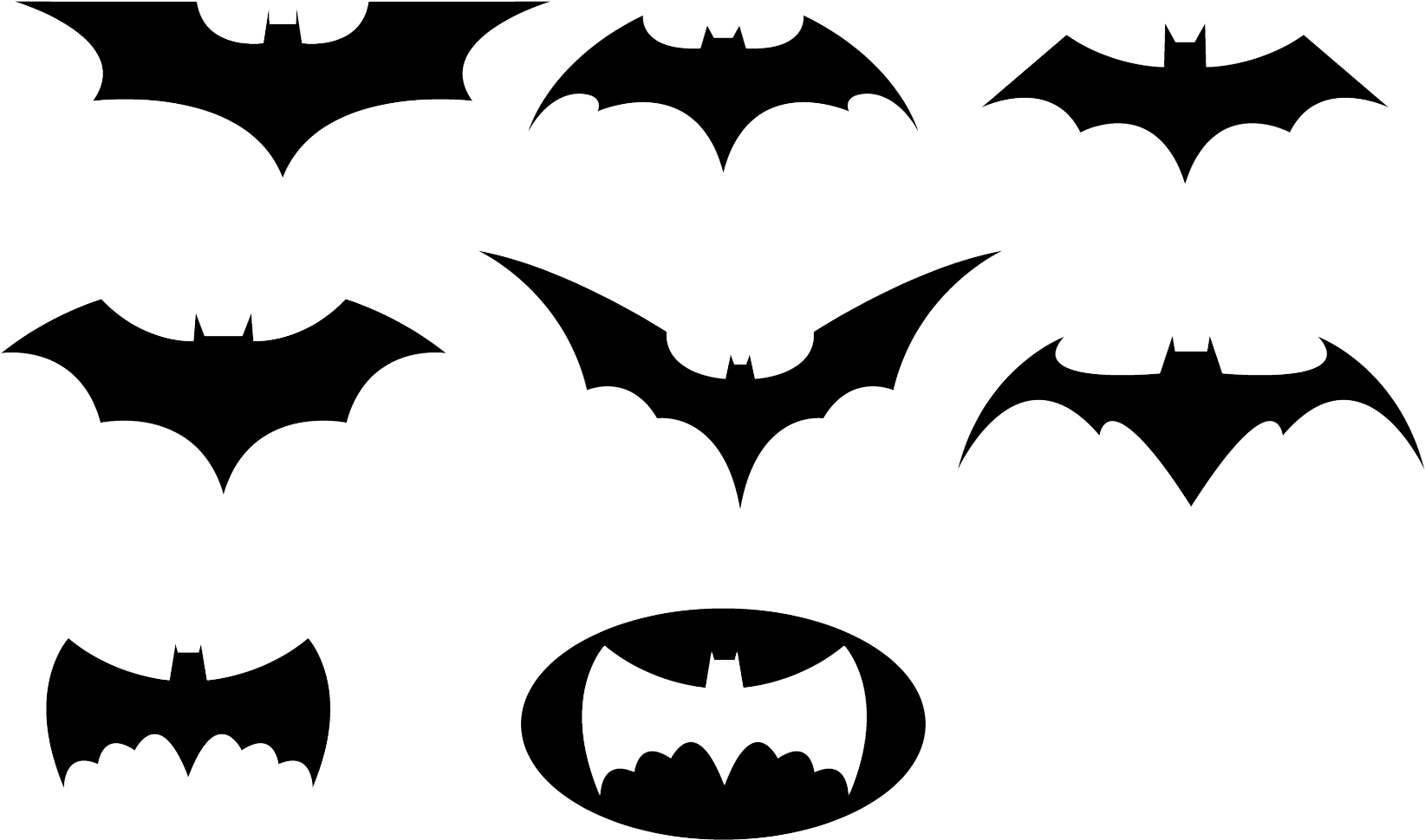 Variationsof Batman Logos PNG