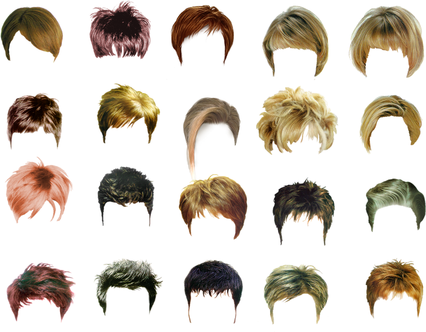 Variety Hairstyles Collection PNG