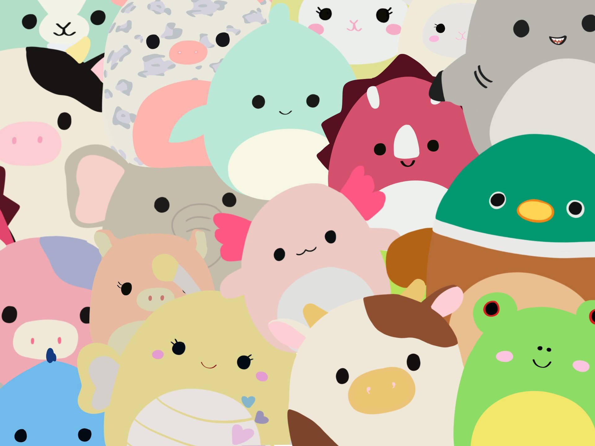 Variety Of Cartoon Squishmallows Wallpaper