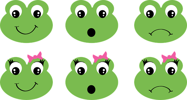 Variety_of_ Frog_ Faces_ Cartoon PNG