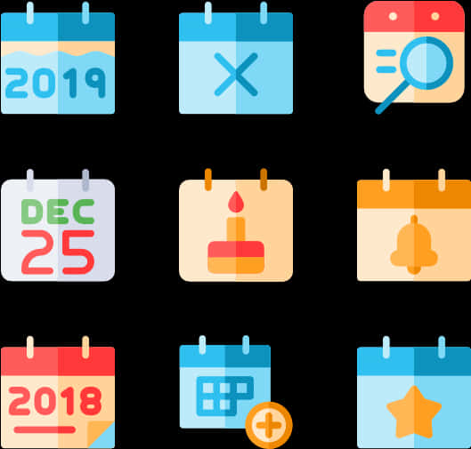 Variety_of_ Calendar_ Icons PNG