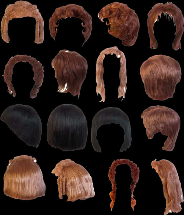 Variety_of_ Hairstyles_ Collection PNG