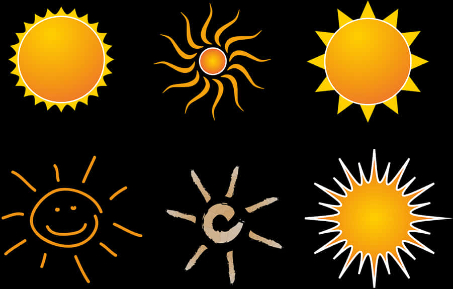 Variety_of_ Sun_ Illustrations PNG
