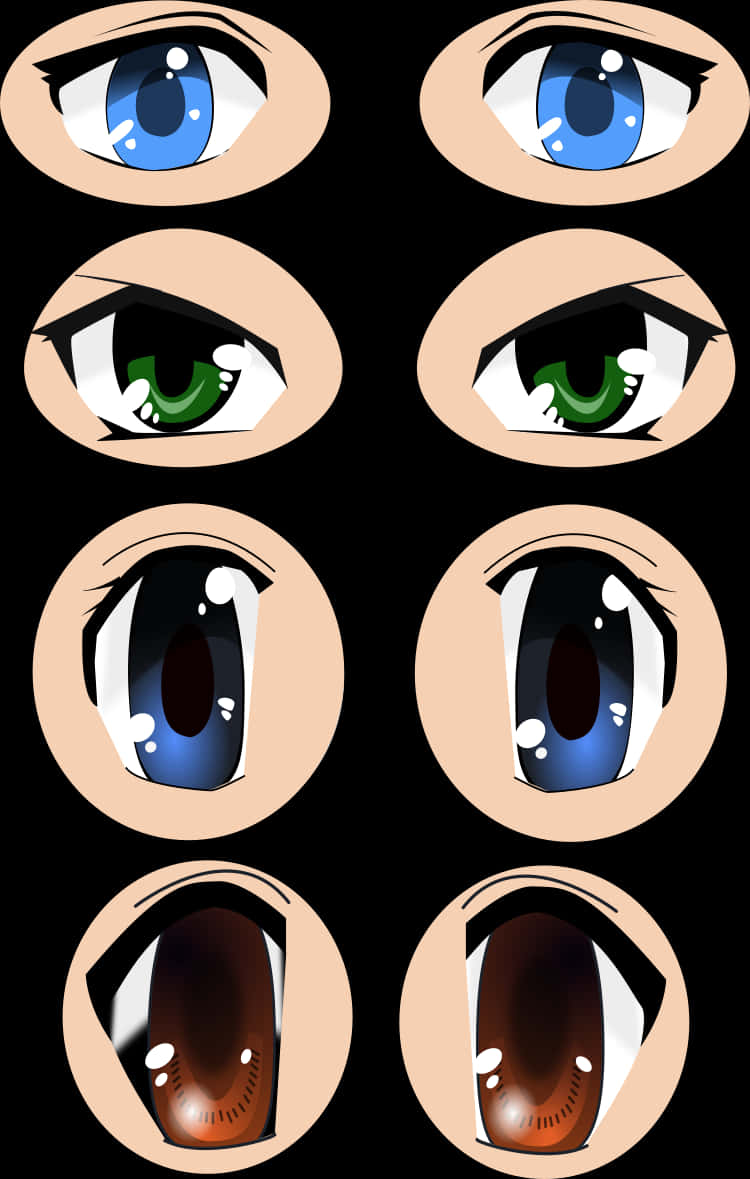 Varietyof Anime Eyes PNG