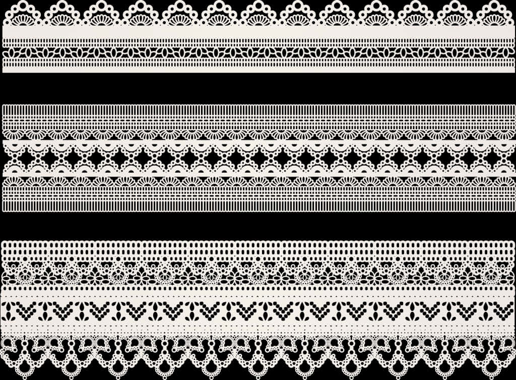 Varietyof Black Lace Patterns PNG