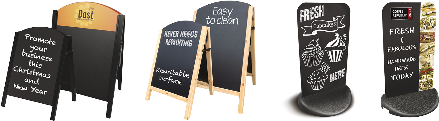 Varietyof Blackboards Display PNG