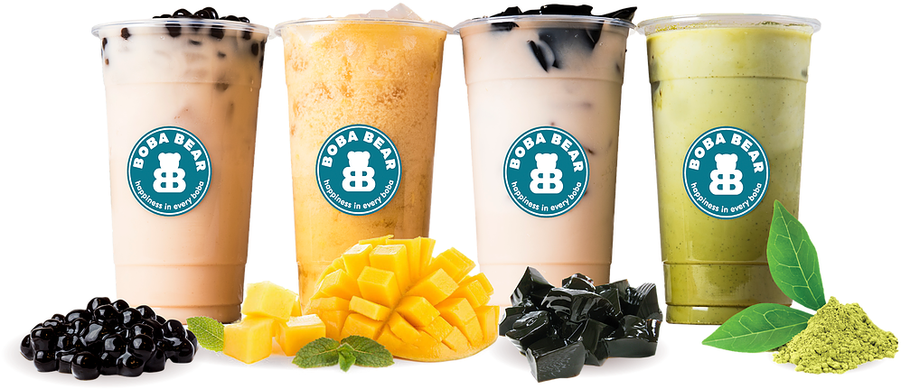 Varietyof Boba Tea Flavors PNG