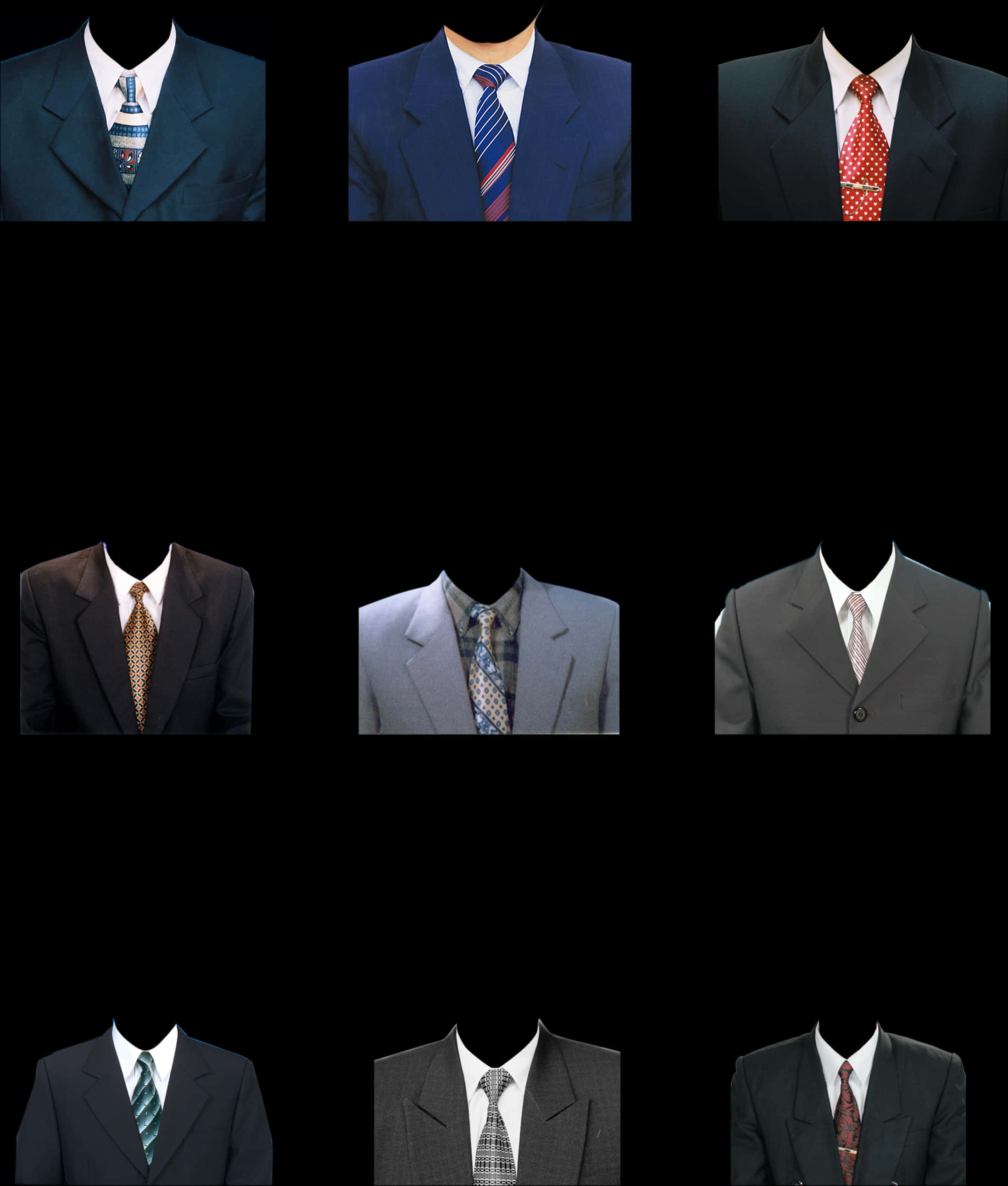 Varietyof Business Suitsand Ties PNG