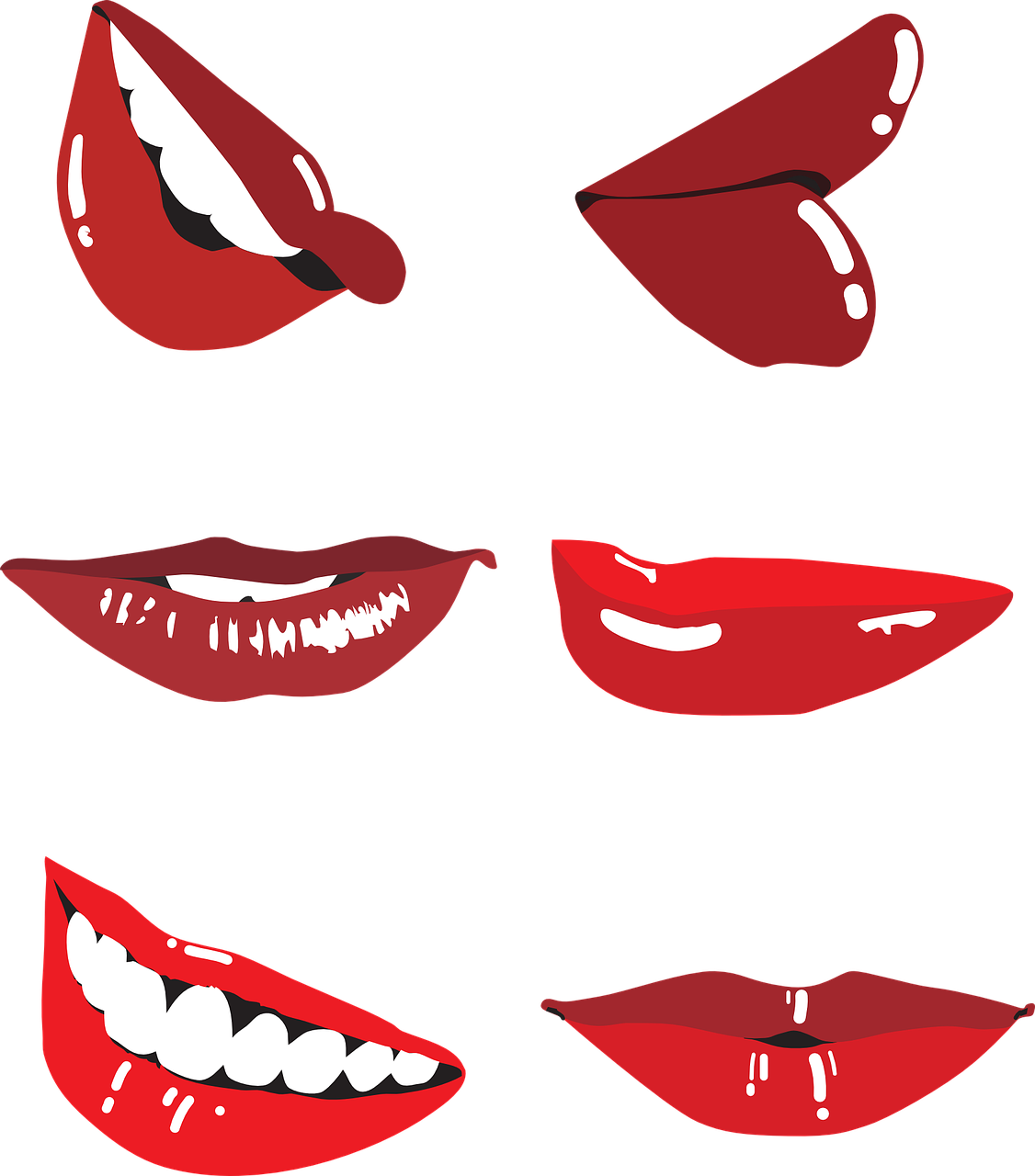 Varietyof Cartoon Mouth Expressions PNG