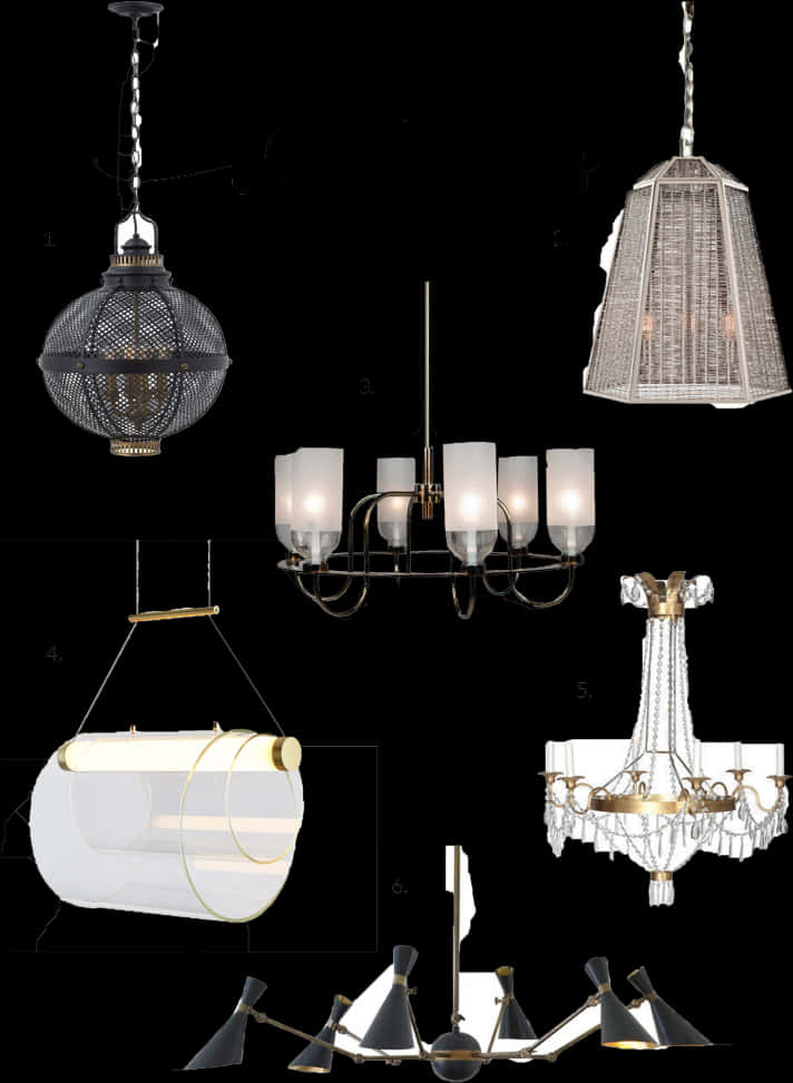Varietyof Chandeliers Collection PNG