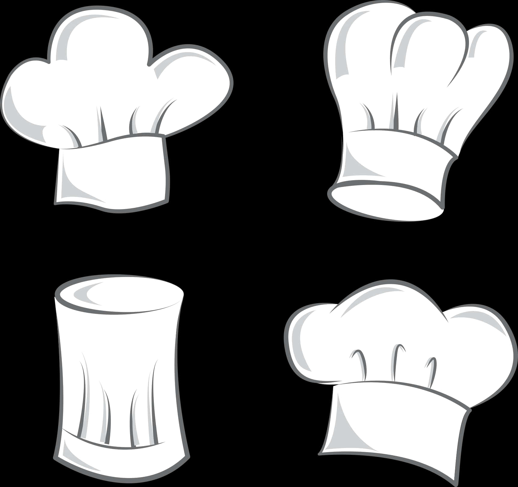 Varietyof Chef Hats Illustration PNG