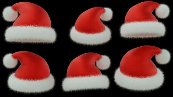 Varietyof Christmas Santa Hats PNG