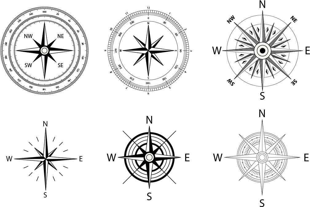 Varietyof Compass Roses PNG