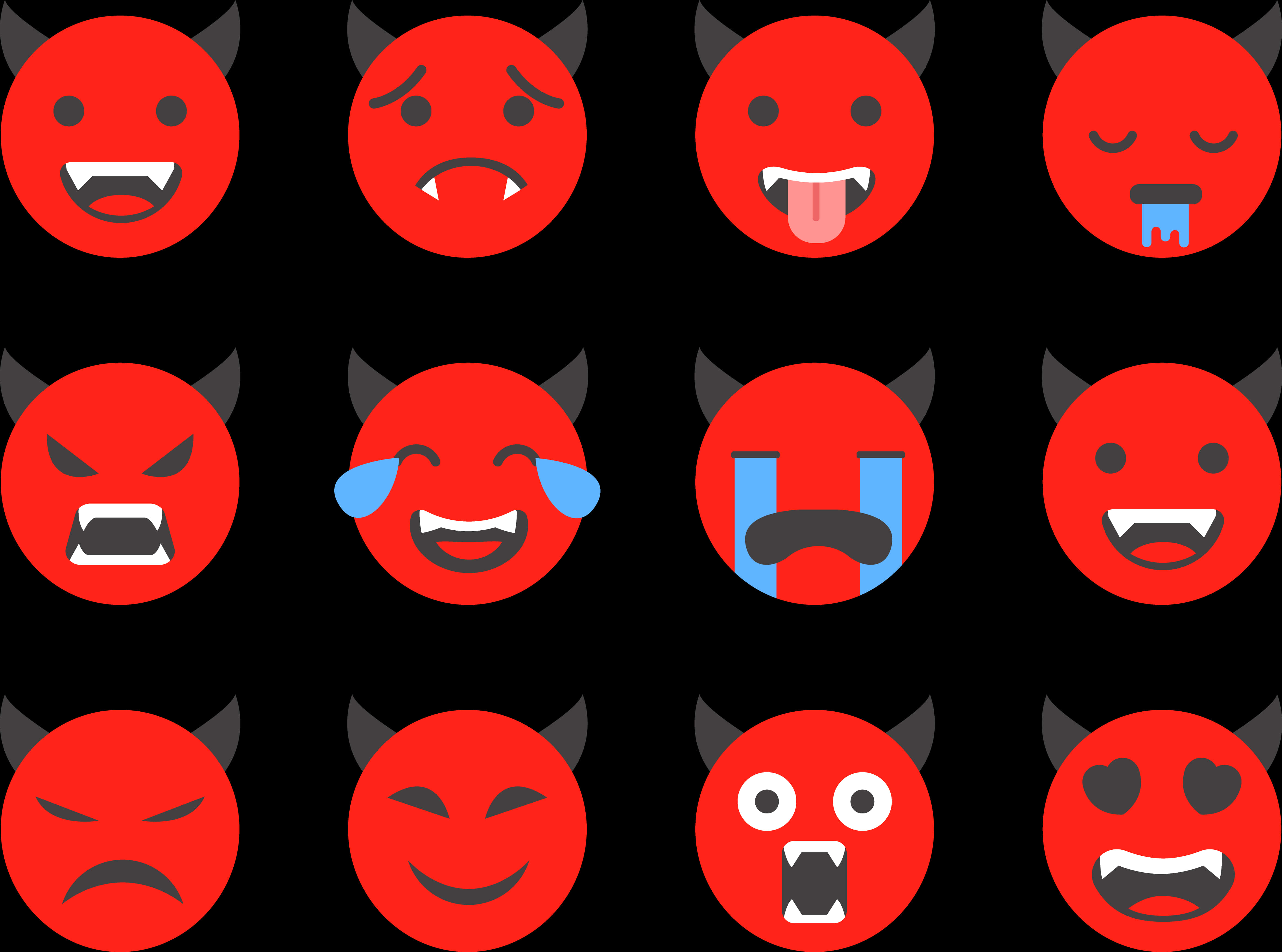 Varietyof Devil Emoji Expressions PNG