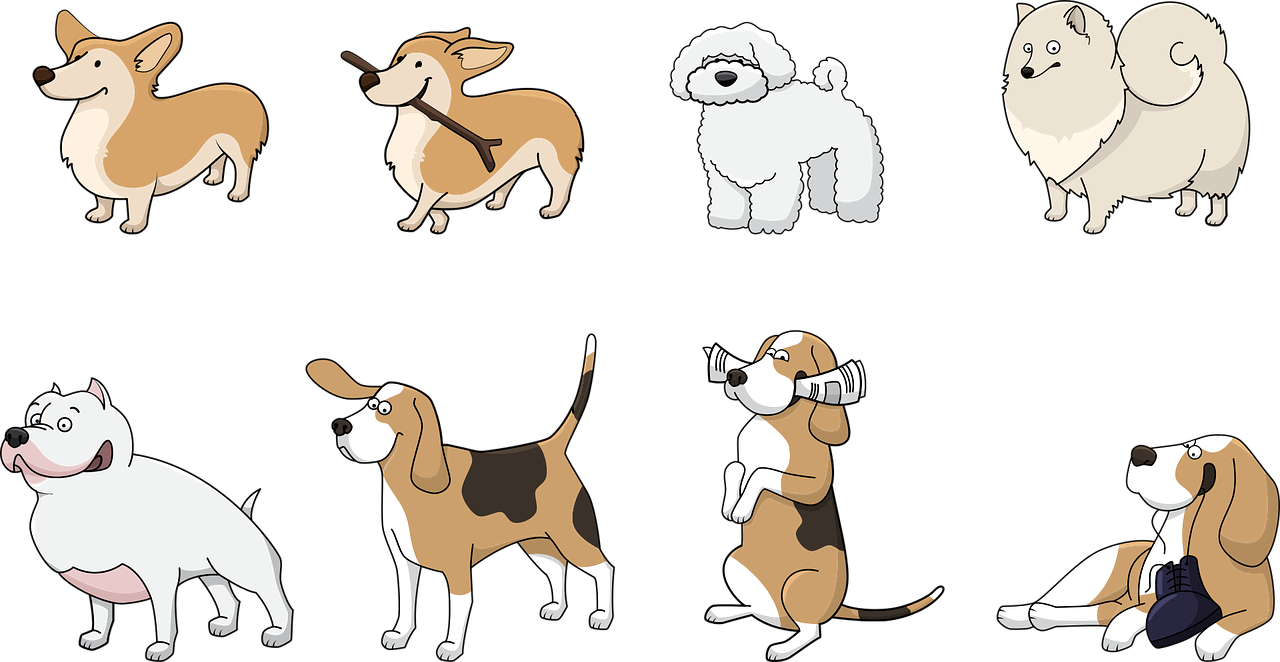 Varietyof Dog Breeds Illustration PNG