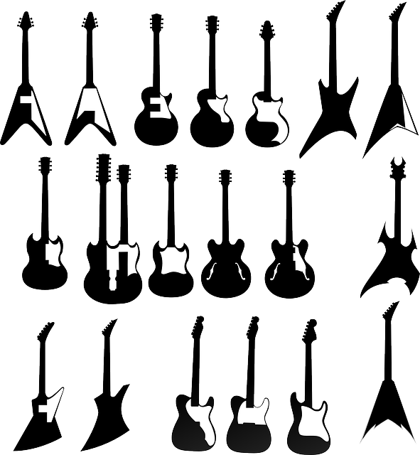Varietyof Electric Guitars Silhouettes PNG