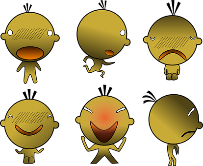 Varietyof Emotions Cartoon Characters PNG