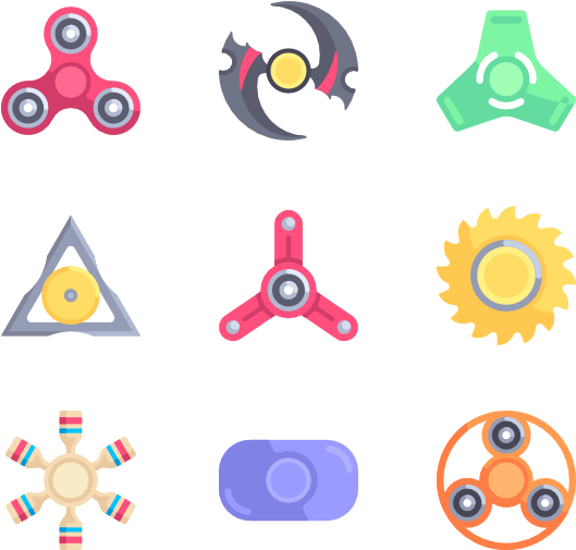 Varietyof Fidget Spinners PNG