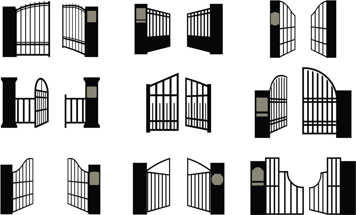 Varietyof Gates Vector Set PNG