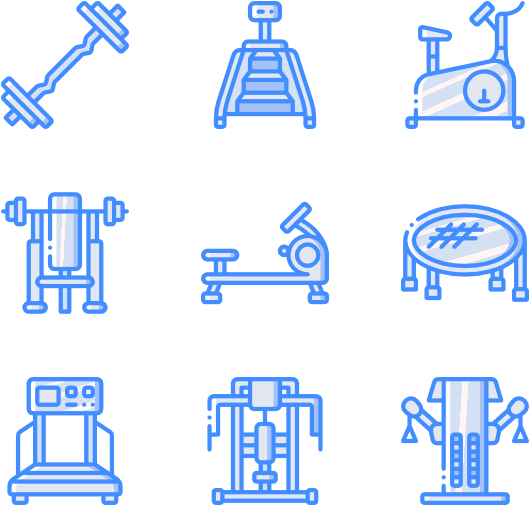 Varietyof Gym Equipment Icons PNG
