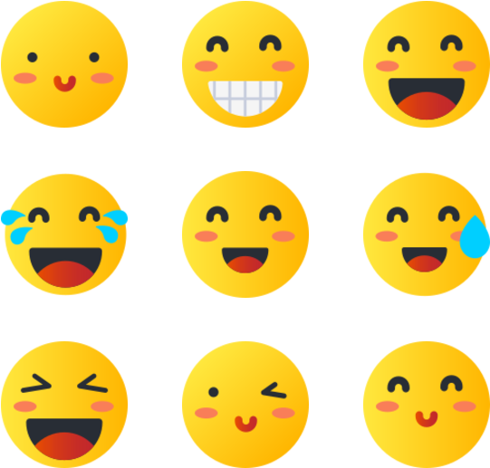 Varietyof Happy Face Emojis PNG